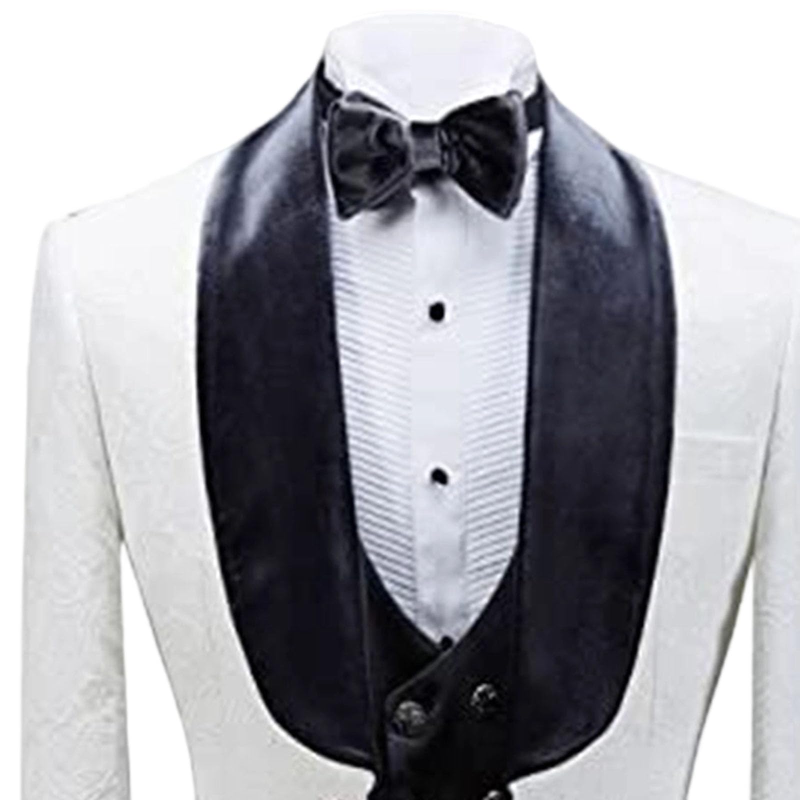 Męski 3-częściowy garnitur na ślub żakardowy slim fit 3-częściowy garnitur żakardowy kołnierz smoking spodnie i kamizelka