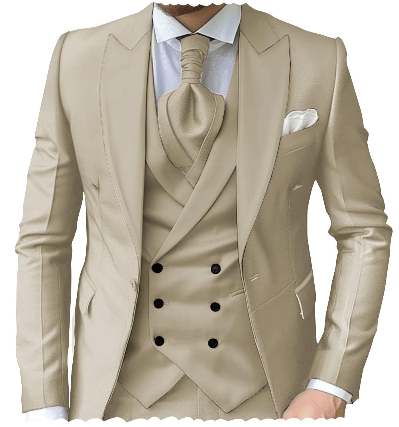 Mens 3 Piece Suits for Men Slim Fit Wedding Tuxedo Suit Fashion Formal