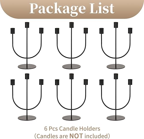 Miniatura 10 de Sziqiqi Candelabros modernos para velas  Candelabro negro mate para Halloween Decoración de velas cónicas de mesa para el hogar, candelabros