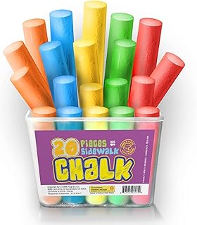 Sidewalk Chalk Sets For Kids Easter Basket Stuffers For Outside Bulk Washable Chalk Bucket 20 Pieces