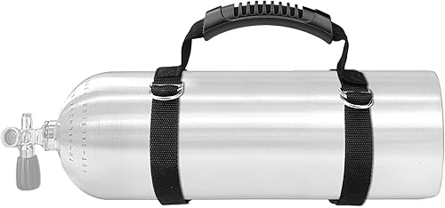 Miniatura 7 de Soporte de tanque de buceo, correa ajustable de acero inoxidable 316 de alta resistencia, correa de transporte de cilindro de aire con mango