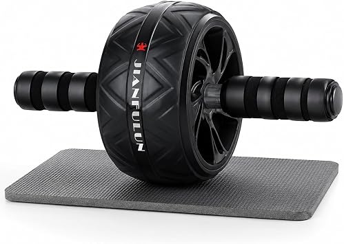 Ab Roller Wheel with Knee Pad, Ab Wheel Roller for Abs Workout & Core Strength Training, Dual Wheel Abdominal Exercise Equipment for Home Gym Fitness for Men & Women