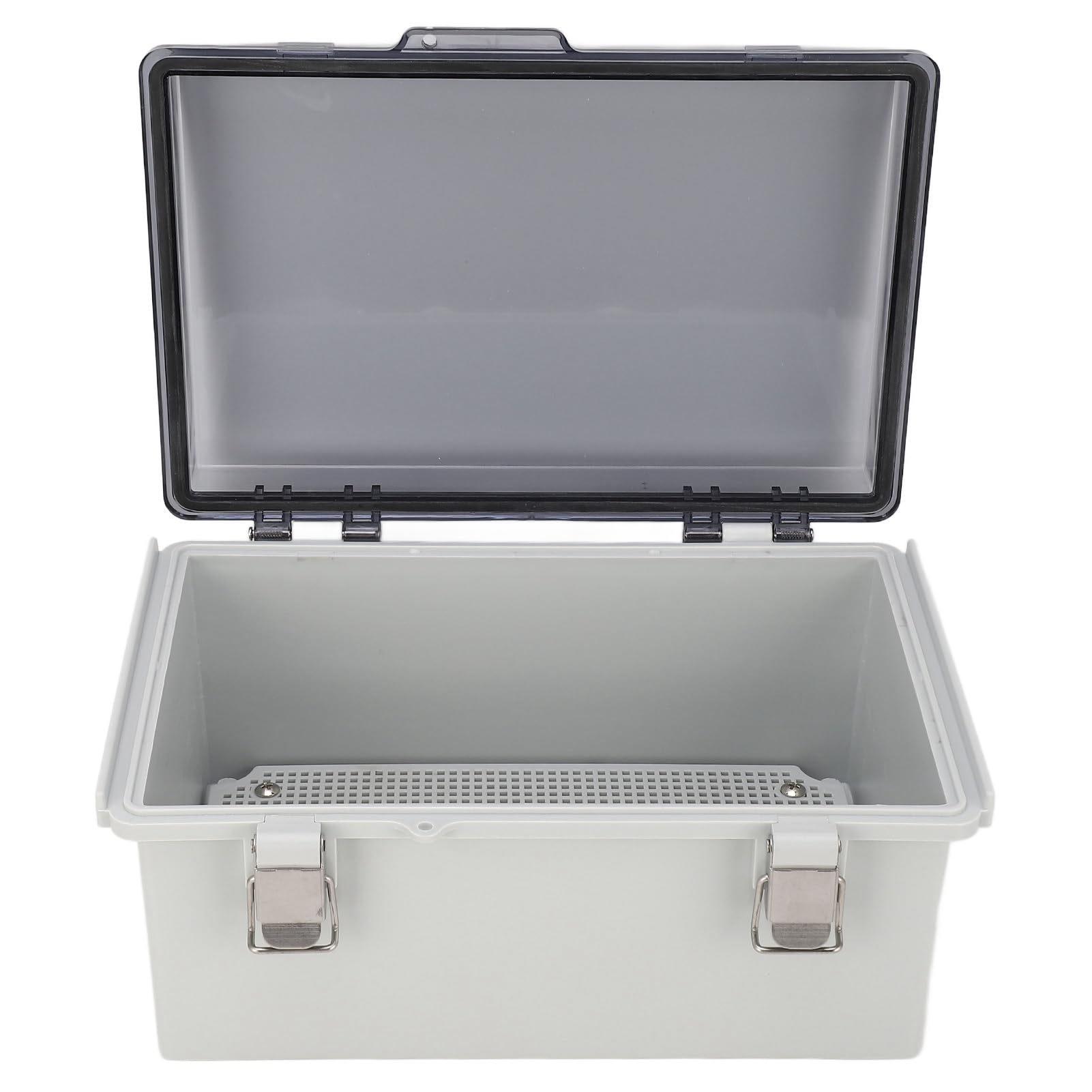 IP67-Abzweigdose aus ABS-Kunststoff, 290 X 190 X 140 Mm, Transparente Abdeckung, Wasserdichtes Elektrogehäuse mit Klappdeckel und Edelstahlschnalle für Innen- und Außenverkabelung