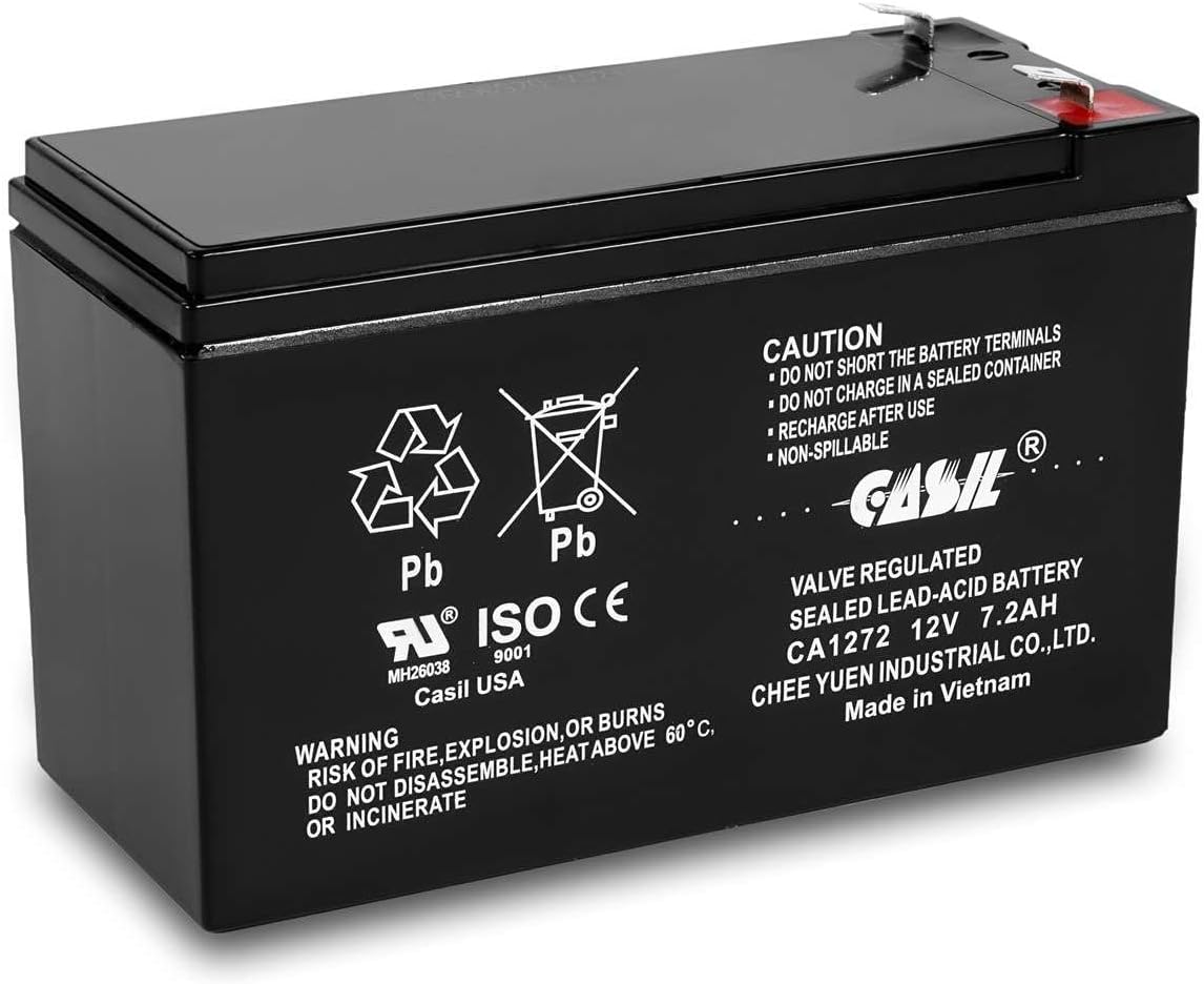 Casil CA1272 12V 7.2Ah SLA/AGM Sealed Lead Acid Rechargaeble Maintenance-Free Battery – F2 Terminals