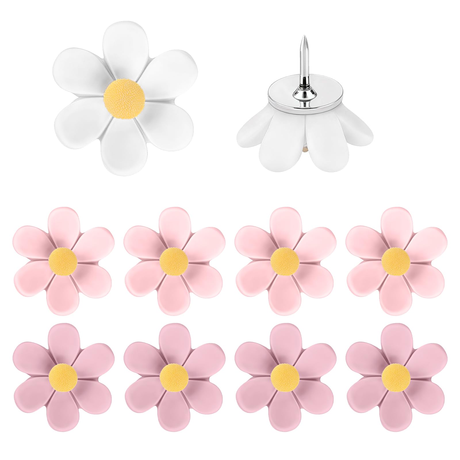 10/20 / 30Pcs Decorative Tacks Flower Head Resin Push Pins Cork Notice Board Thumb Tacks for School Bulletin Board Resin Flower Push Pins