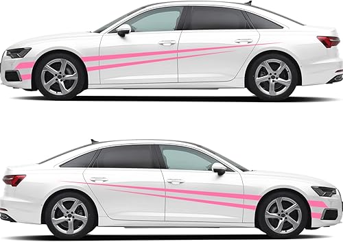 Miniatura 5 de SUNBREATH 2 calcomanías de rayas de estilo deportivo modificadas para el cuerpo del automóvil, calcomanías de vinilo para carreras de rayas,