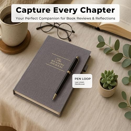 Miniatura 9 de Elegante diario de lectura, revisa y rastrea tu progreso de lectura con 60 reseñas de libros, diario de registro de lectura con soporte para