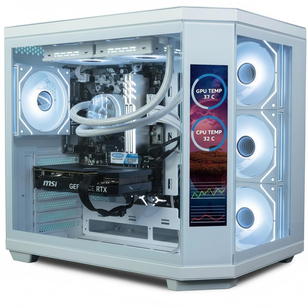 ionz Gaming PC - Desktop Computer, Ryzen 7 5800X, NVIDIA RTX 5060 Ti, 16GB RAM, 120mm AIO Liquid Cooler, 1TB NVMe SSD, 600W 80+ PSU, WiFi, Windows 11, Apex Black — view 21