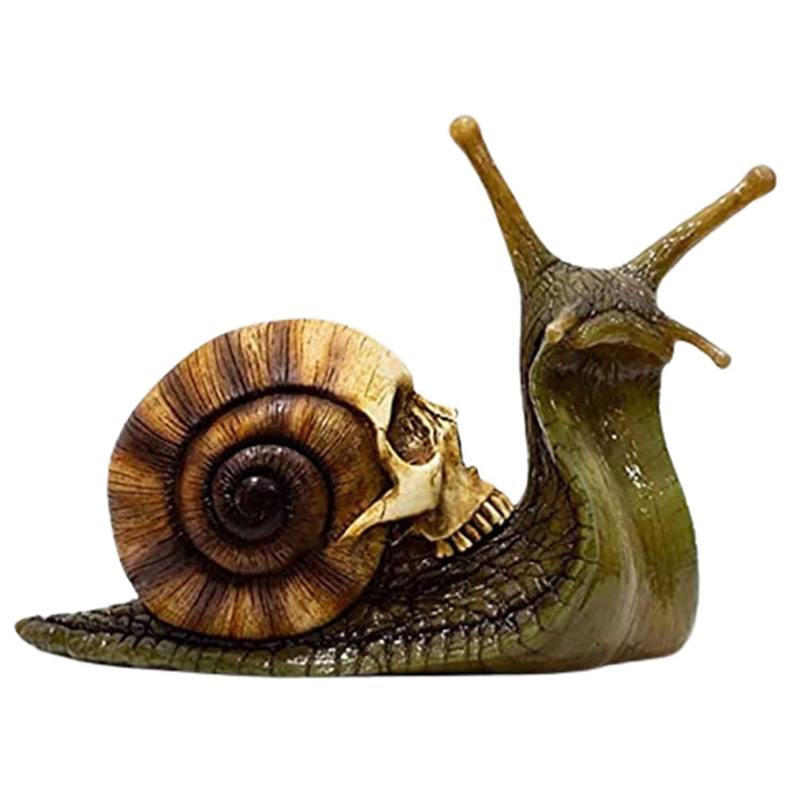 Pcscevcr Dark Color Resin Snail Statue, Halloween Snail With Shell Skull Sculpture Ornament, Tabletop Ornament For Home Office Decor (Dark Color)
