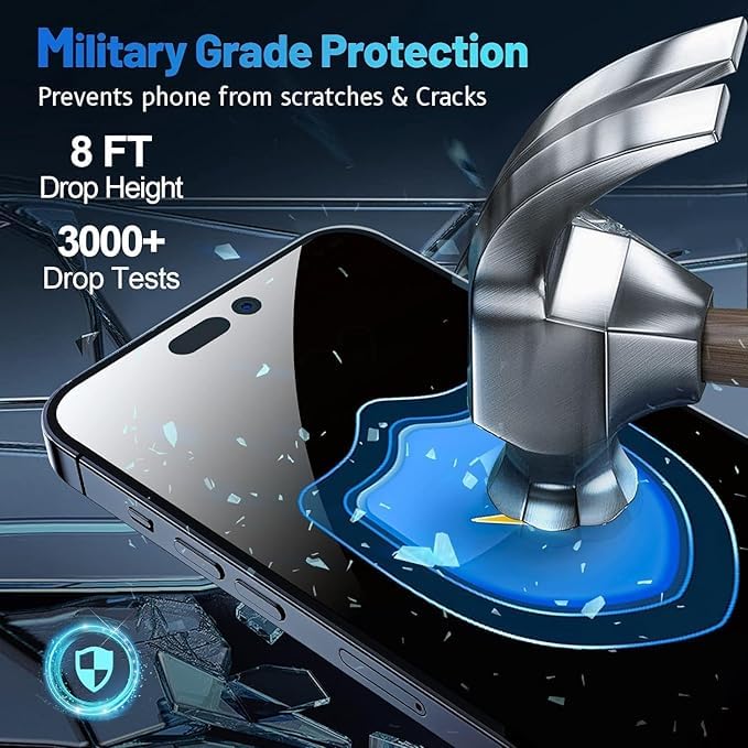Image of Tempered Glass Screen Protector (For iPhone 15 Pro Max (Privacy))