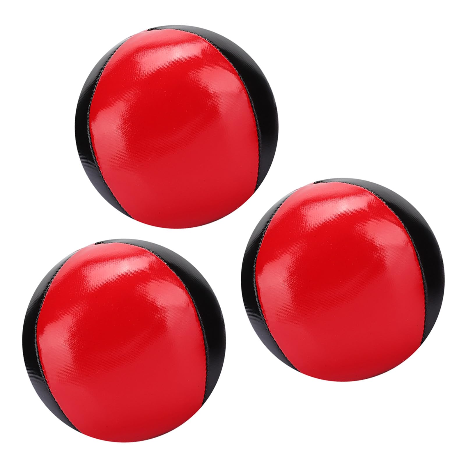 Aramox Red Black 6.3cm 3PCS PU Leather Juggling Ball Lightweight Portable for Professional Performance