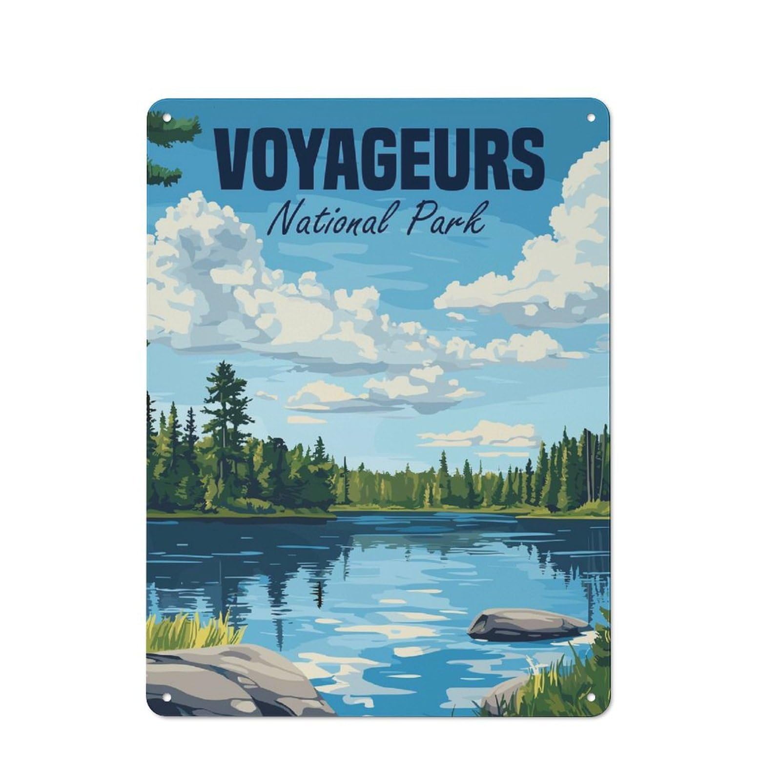 Junmoney Style-3 Voyageurs National Park Rustic Printed Metal Sign 40X30cm For Bar Or Restaurant, For Bar Decor Enthusiasts