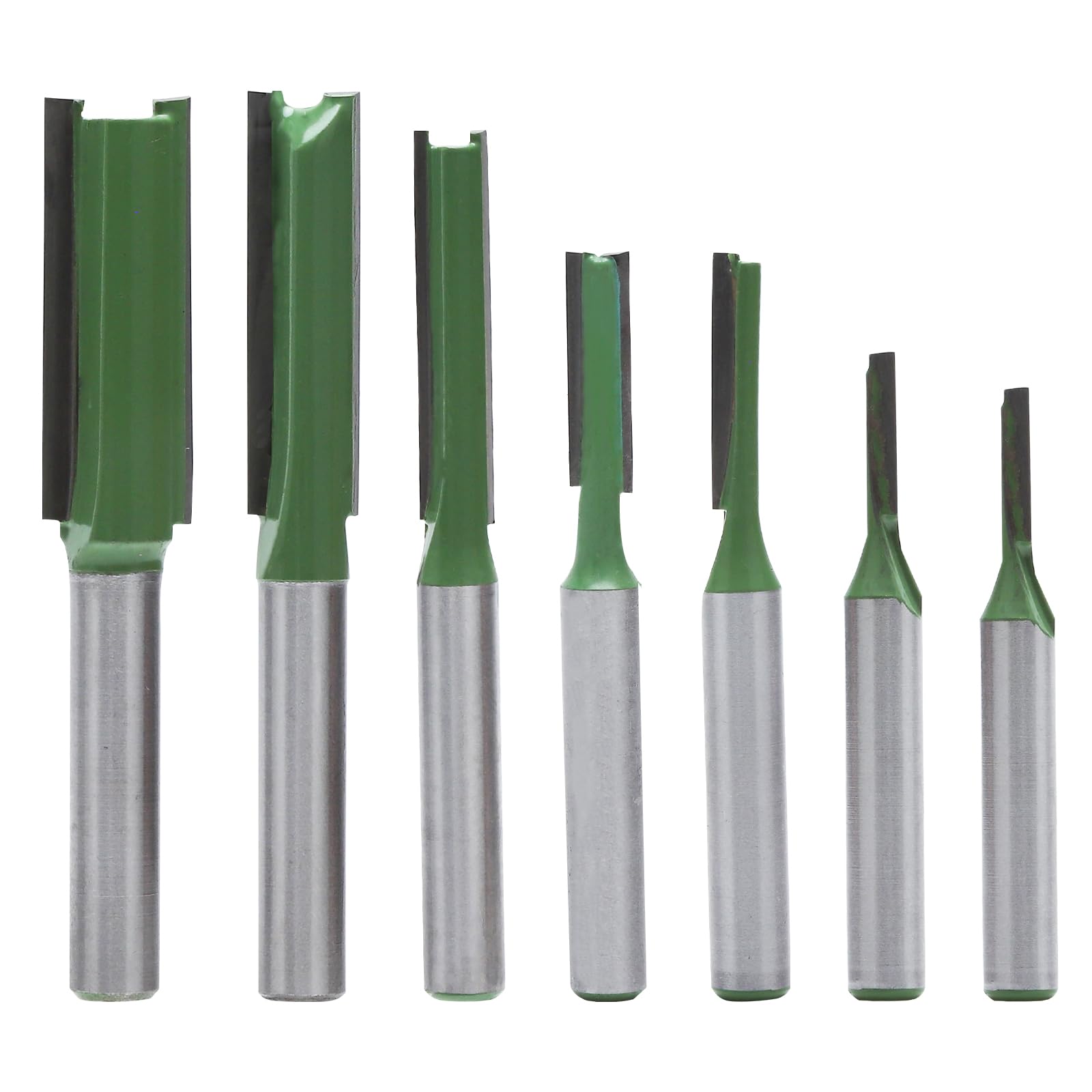 APOMOONS 7 sztuk frezów do drewna, trzonek prosty frez, 6 mm trzonek frez do rowków do drewna, frez górnowrzecionowy, z twardego metalu, frez do drewna, frez do drewna, frez do frezowania, nóż tnący