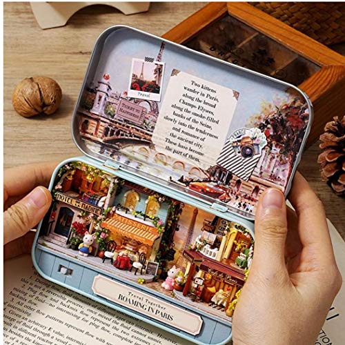 Lankater 1set Mini Kreative DIY 3D Holz Miniatur-Szene Puppenstuben Modell Handmade Cottage Spielzeug Handmade Box… – Bild 6