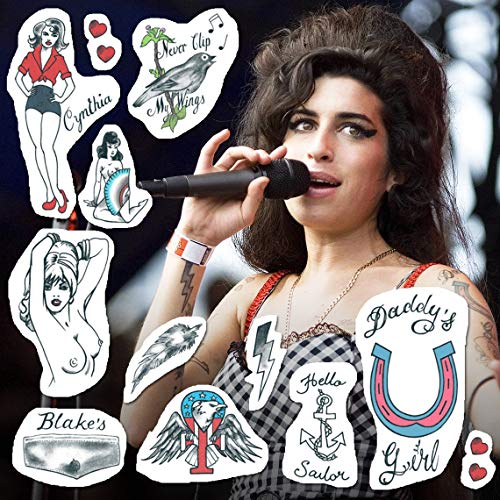 Amy Winehouse Tattoo Set | Temporary Tattoos | Halloween Costume | Skin Safe