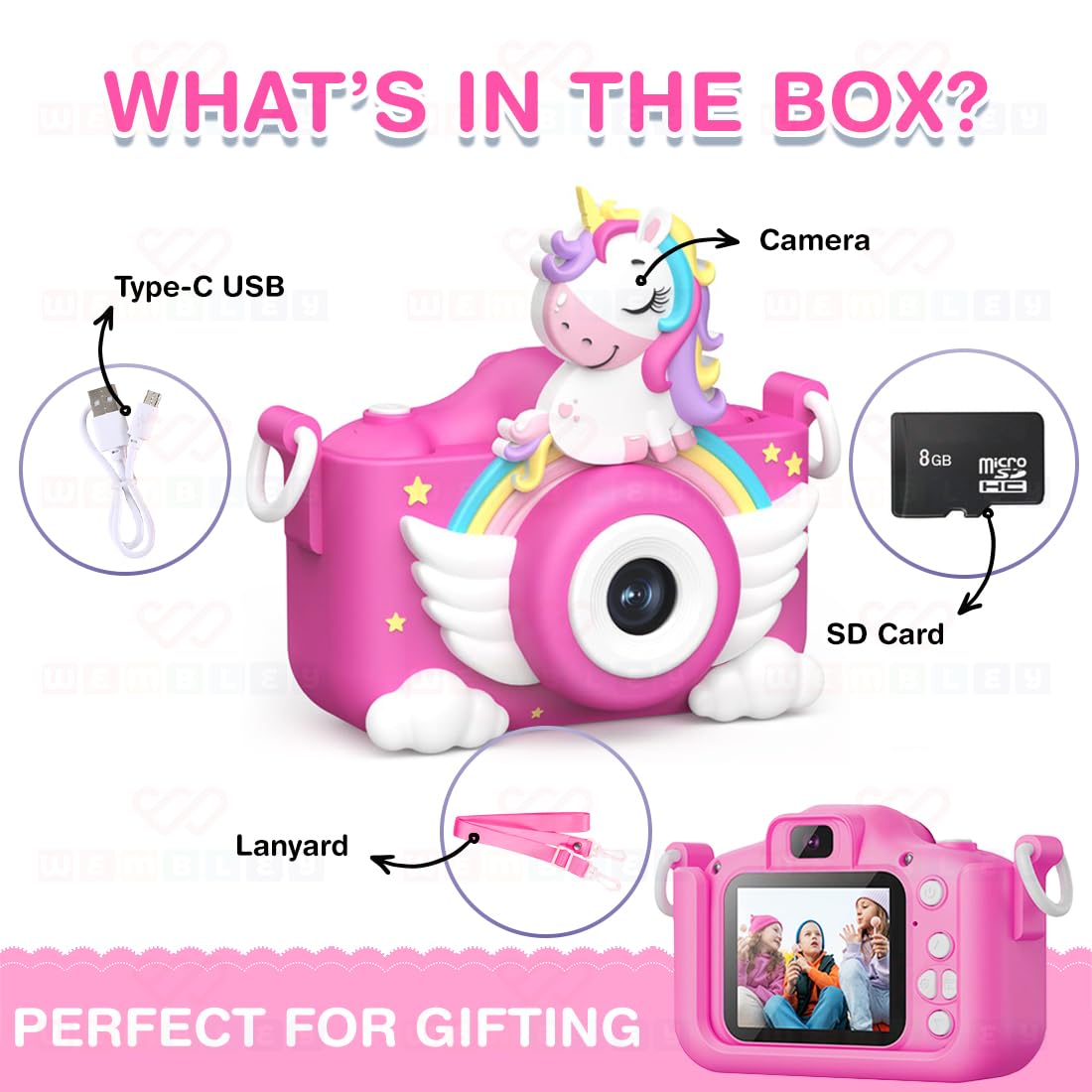 Wembley Unicorn Kids Digital Camera - 13MP, Video Recorder -2 Wembley Unicorn Kids Digital Camera - 13MP, Video Recorder -2
