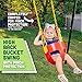 Deluxe High Back Full Bucket Toddler Swing with Exclusive Chain & Triangle Dip Pinch Protection and Carabiners for Easy Install - Red - Squirrel Products