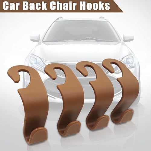 Miniatura 7 de 4 piezas de gancho para reposacabezas de asiento de automóvil gancho para reposacabezas de asiento trasero ganchos de gancho para asiento de