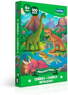 Toyster - Quebra-cabeça: Reino dos Dinos - 100 peças Metalizado