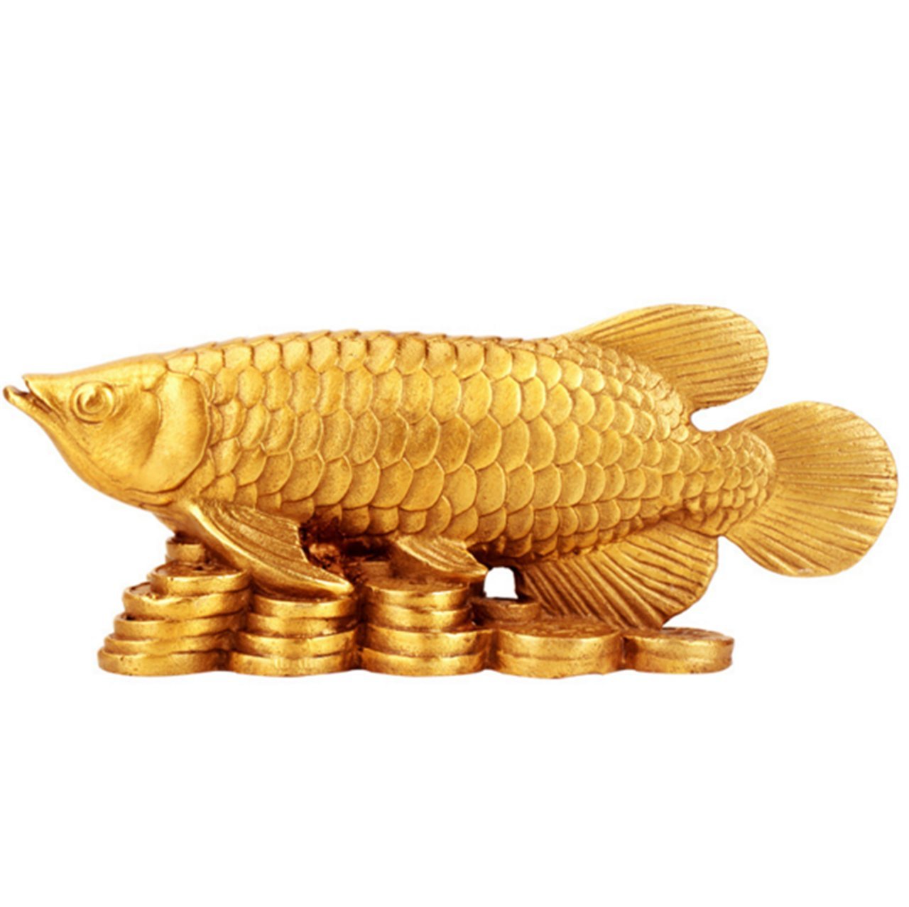 Amazon.co.jp: 金龍魚 アロワナ 銅製 招財 風水置物 魚の置物 風水