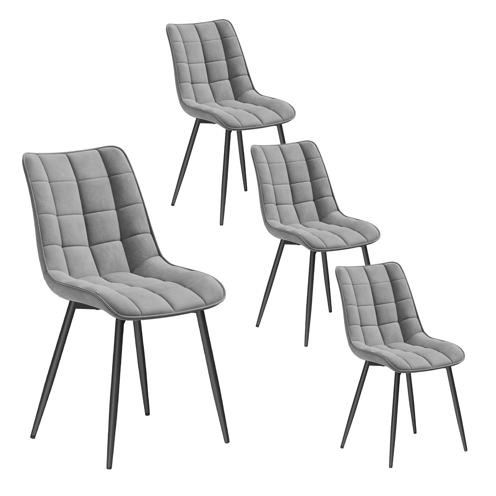 WOLTU Esszimmerstühle, für Wohnzimmer Küche Esszimmer, Küchenstühle gepolstert mit Rückenlehne, Sitzfläche aus Samt, mit Metallbeinen, bis 150 kg belastbar