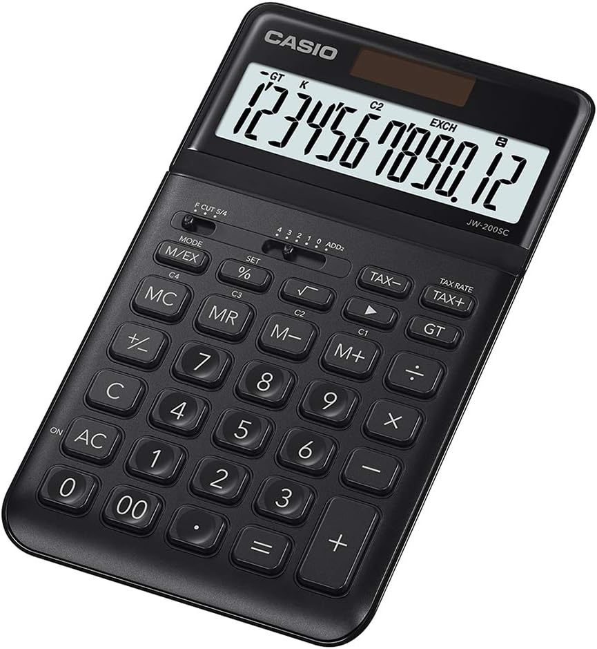 Casio JW-200SC-BK Premium & Stylish Calculator (Black)