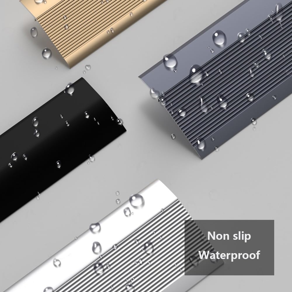 Aluminiowa listwa przejściowa, regulacja wysokości 10-40 mm, antypoślizgowy próg drzwi, czarna, 90 x 7 cm, trwałe rozwiązanie podłogowe dla bezpiecznego wejścia i wyjścia
