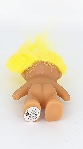 Miniatura 3 de Muñeca Troll Pelo Amarillo Reto Vintage Viejo 2 Pulgadas Bingo Buena Suerte