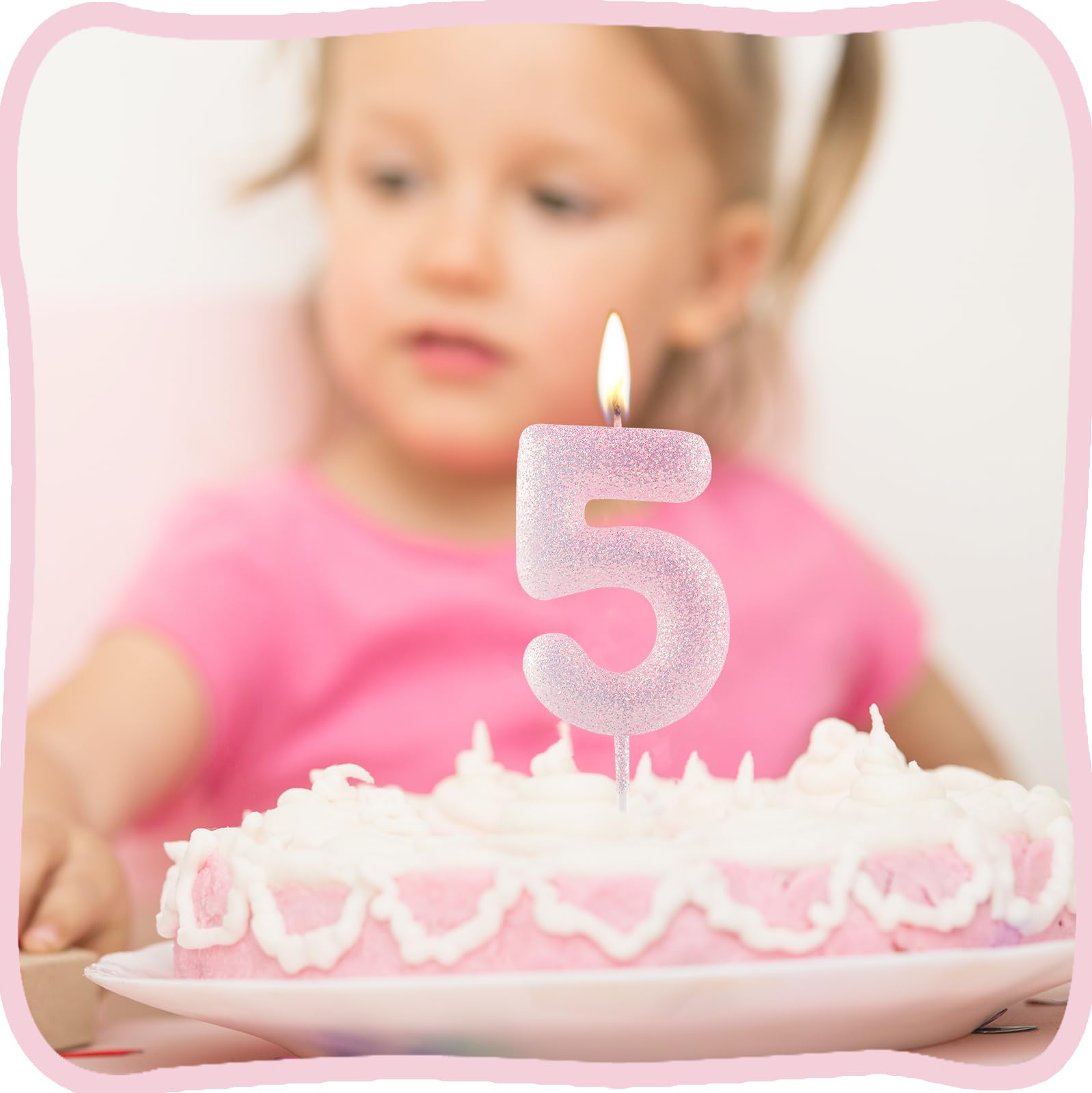 12 splendide CANDELE alte ROSA TENERO più lunghe delle normali candeline per torta, fornite con supporto per torta di anniversario di compleanno - Italia