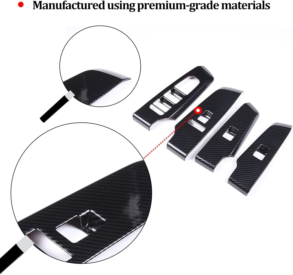 HAPPYHORSE Automotive Central Control Trim Cover Protective Cover Compatible with Mitsubishi Outlander 2022-2024 ABS Carbon Fiber Trim Accessories (Glass Lifting Frame)