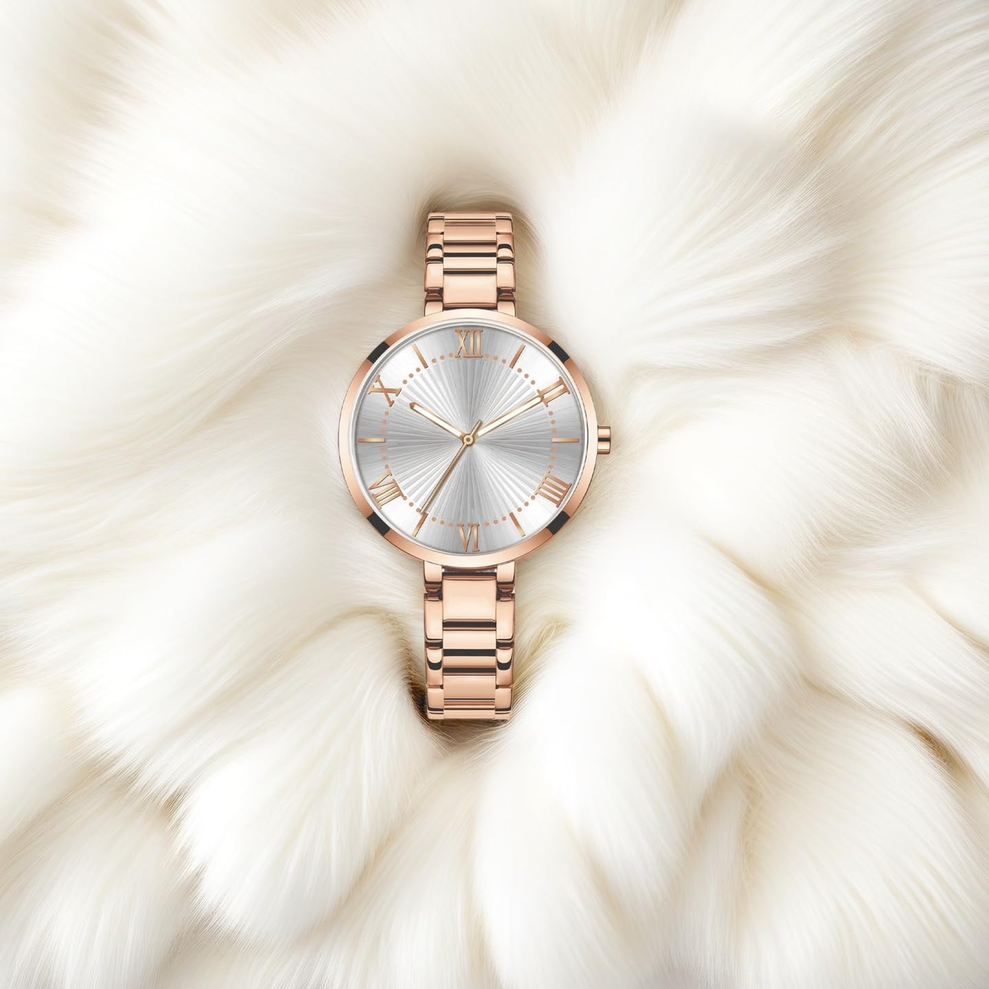 NUOVO Women's Timepiece with Stainless Steel Bracelet and Sunburst Dial