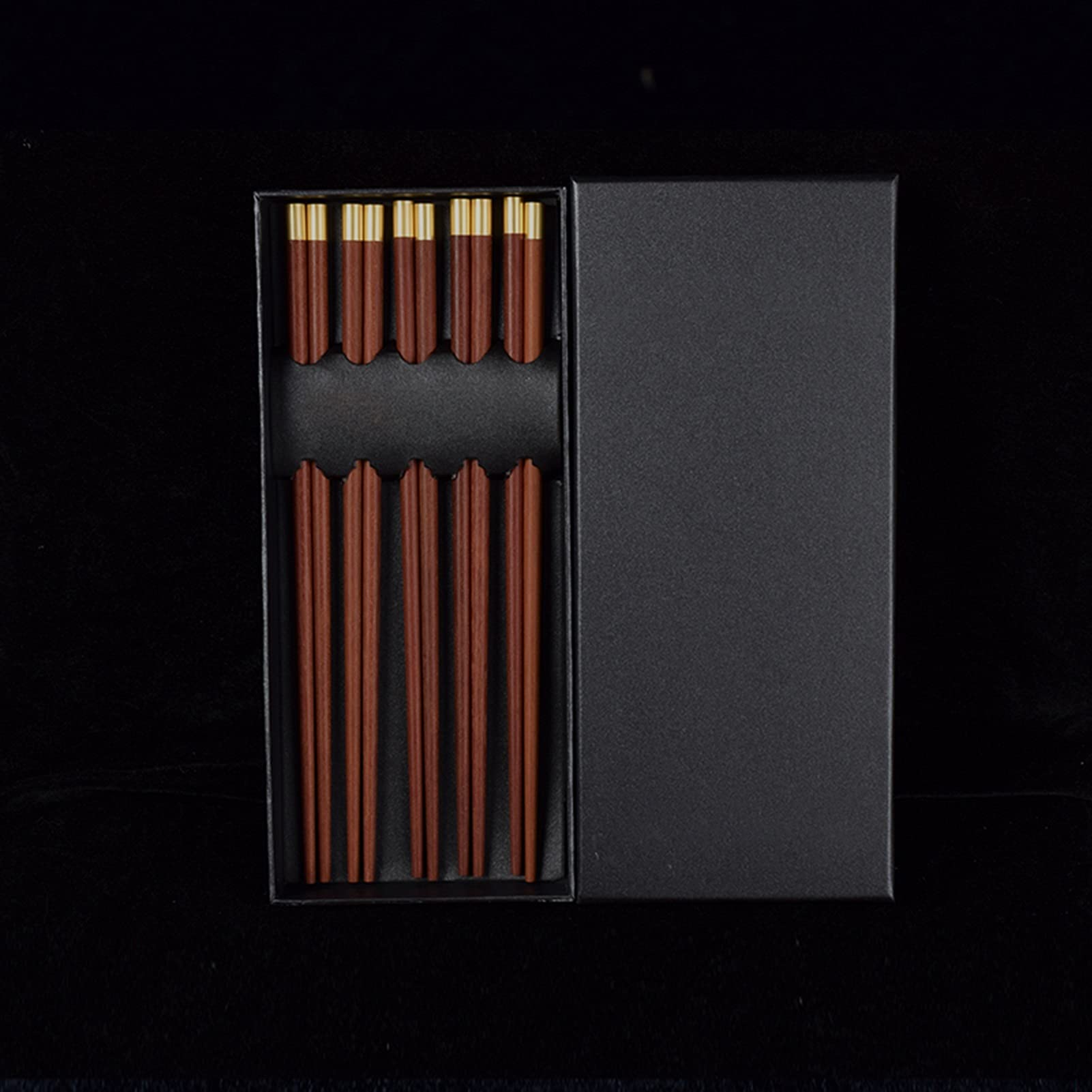 Set de 5 Pares de Palillos de Madera Natural Japonesa, 9.45 "Reutilizables Chinos Chinos palitos para el hogar y el Restaurante