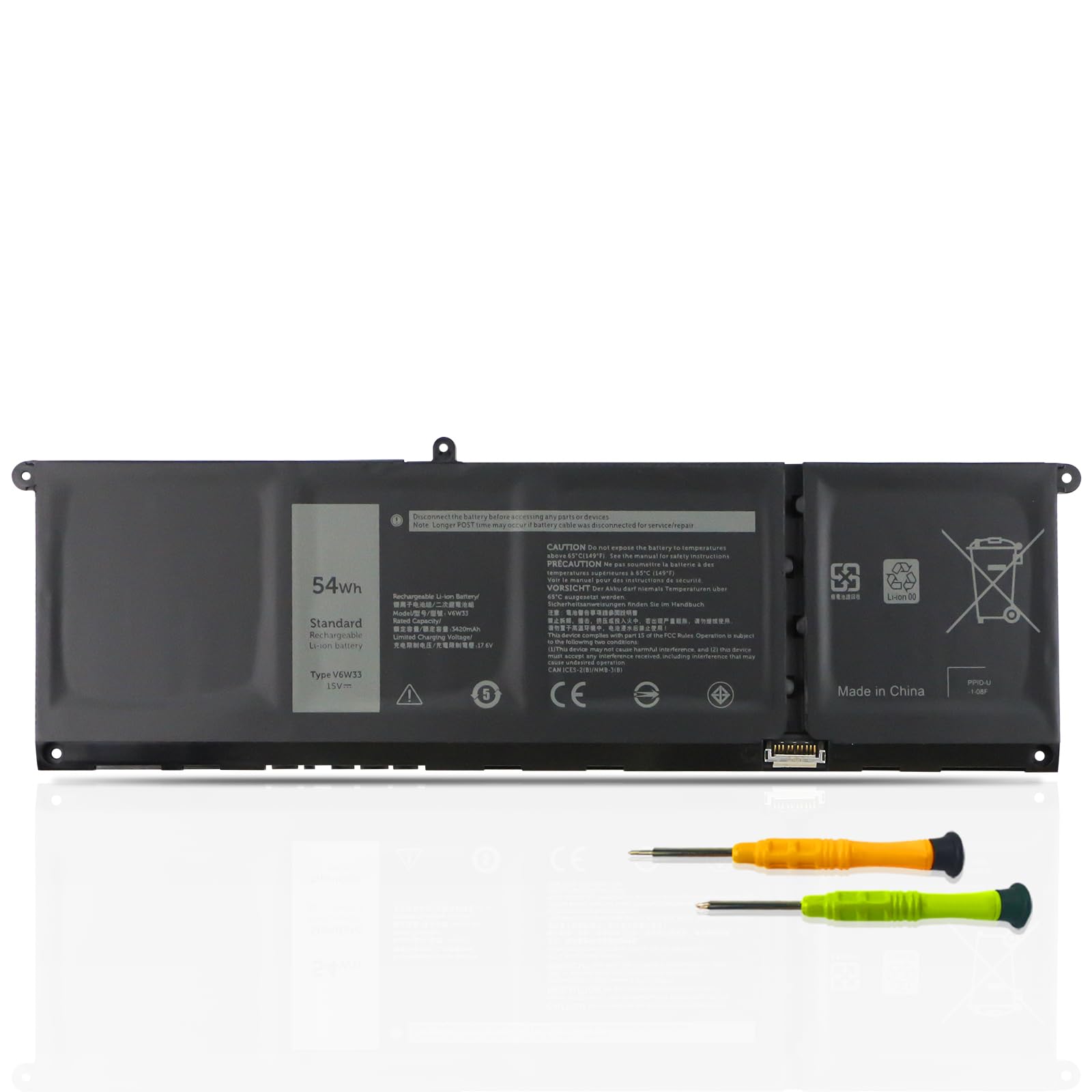 54Wh V6W33 TN70C G91J0 Laptop Batteria per Dell Latitude 3320 3420 3520 Inspiron 14 Plus 7420 3510 3511 3515 3520 3525 3535 5310 5410 5415 5418 5510 5515 5518 5410 7415 7420 7425 7430 7435 7620 2-in-1