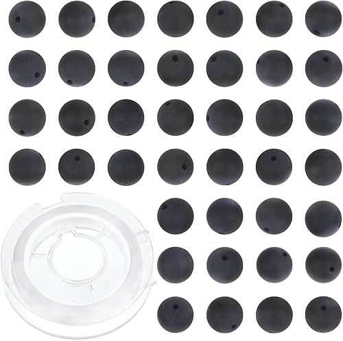 Miniatura 29 de 100 cuentas redondas sueltas de ónix negro natural de 0.315 pulgadas para fabricación de joyas con cordón elástico de cristal Ónix negro,Cristales