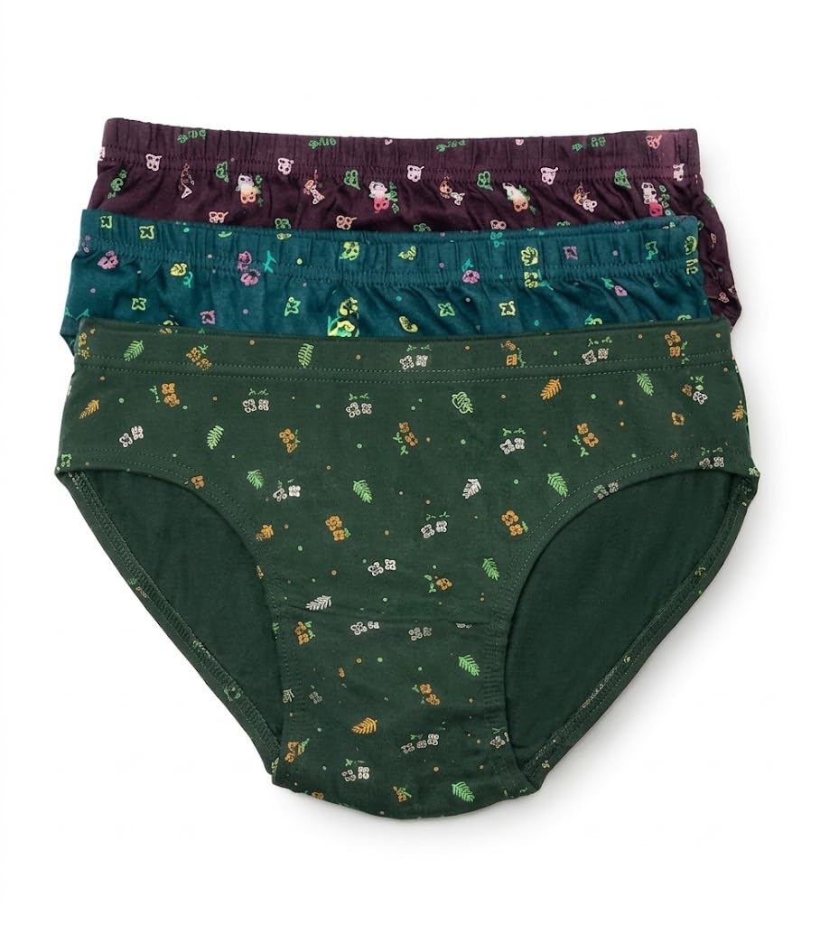 Lovely Girl Women's Printed Briefs, Pack of 3, Green, Teal and Purple - Review, Price and Buying Guide