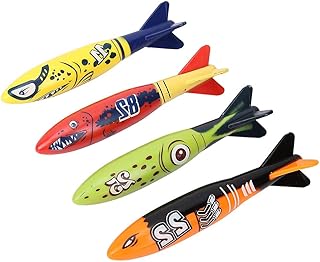 Brinquedo de água Torpedo, 4 peças de foguete torpedo, durável e estável, bom acabamento, foguete de torpedo de água para nadar e mergulhar