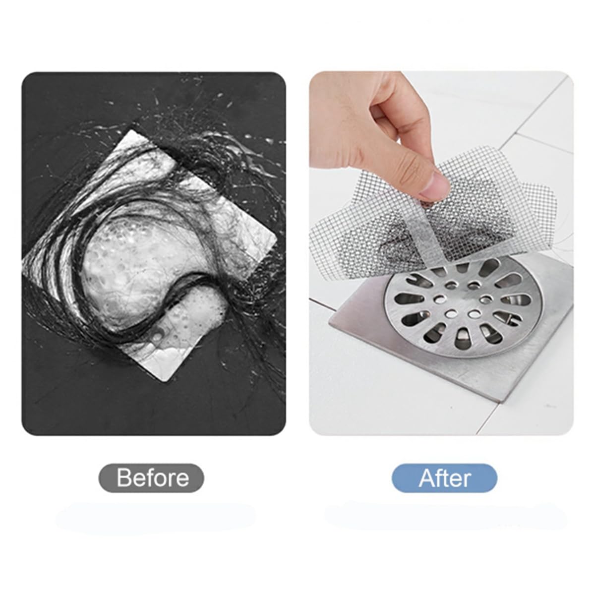 Set Di 50 Adesivi Usa E Getta, Filtro Raccogli Capelli Per Doccia - Foto 2