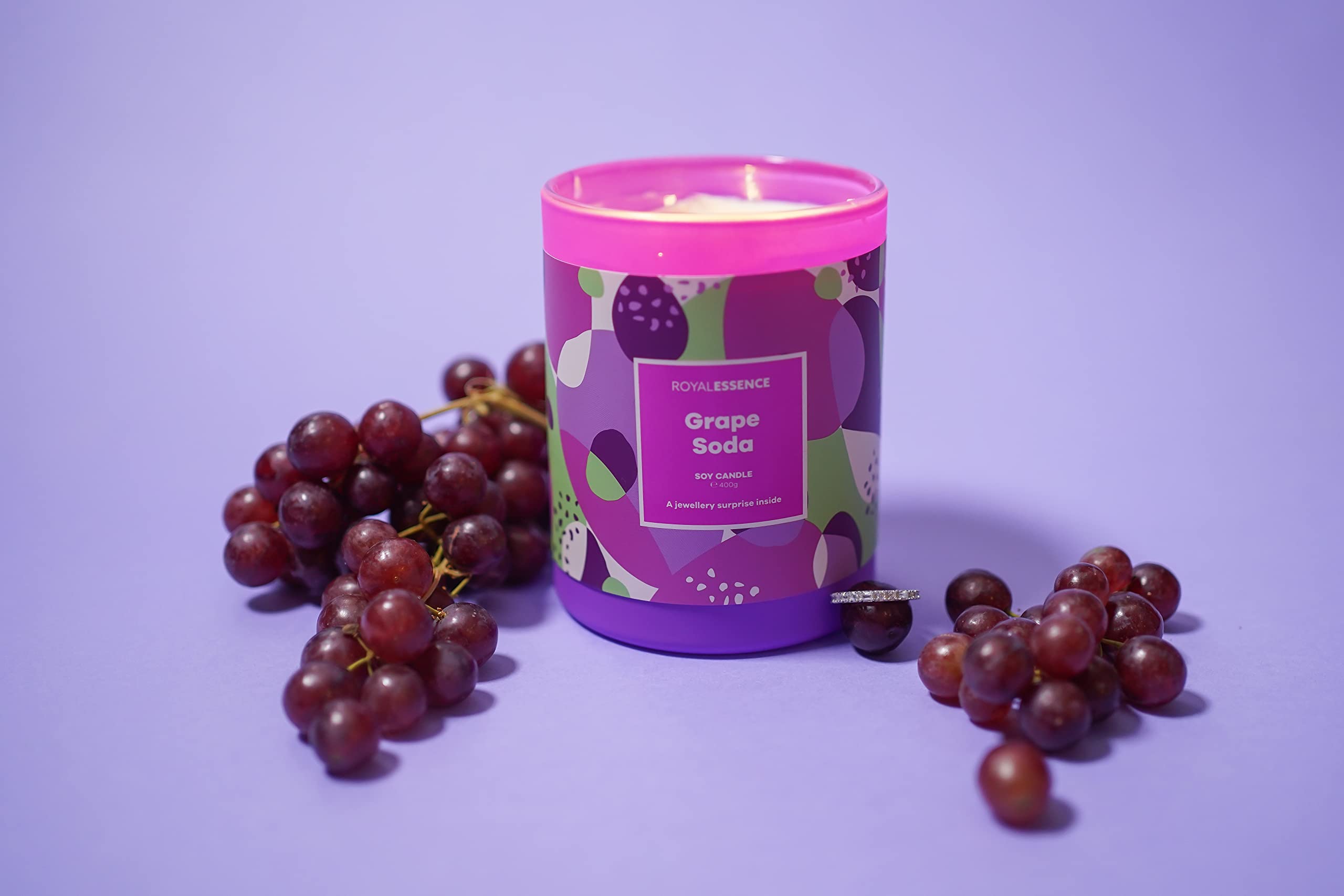 Royal Essence Grape Soda Candle With Surprise Ring Inside 925