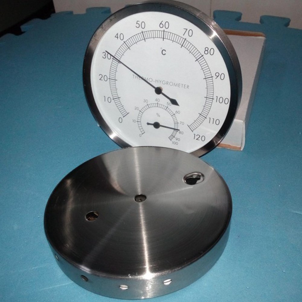Stainless Steel Case Sauna Room Thermometer Hygrometer -0°c~120°c