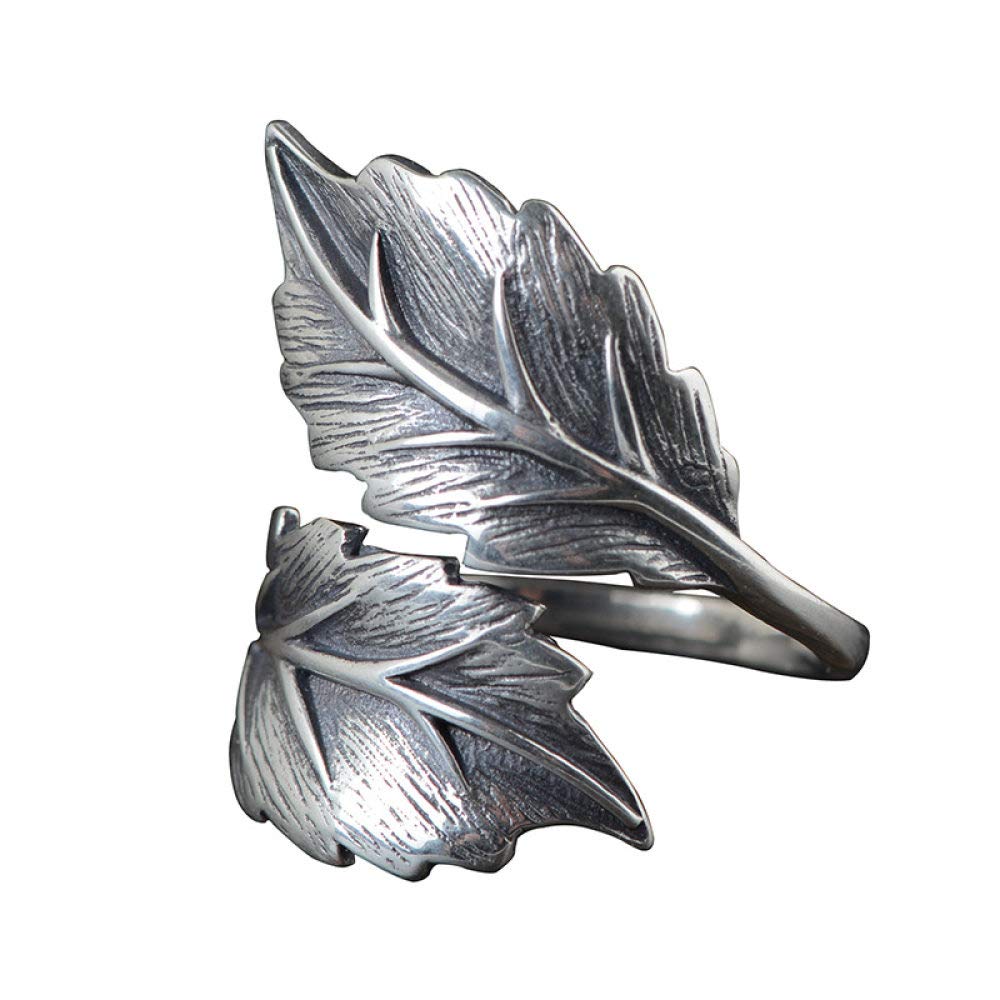 Anello In Argento 925 Da Donna,Anello Regolabile Per Donna Foglie Incisione Vintage In Argento Sterling 925 Afflitto Anello A Coda Di Torsione Anelli Di Eternità Fedi Nuziali Anelli Di Promessa Per