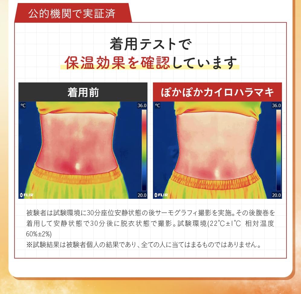 Amazon.co.jp: ぽかぽかカイロ 温感 ＋2.5℃ 腹巻 冷え対策 防寒グッズ