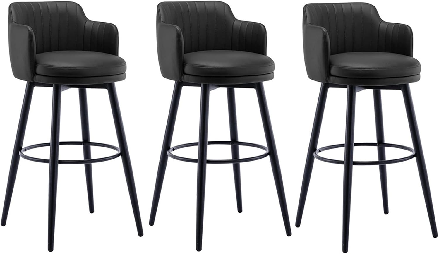 26 Inches High Barstools Swivel Bar Stools Set of 3 with