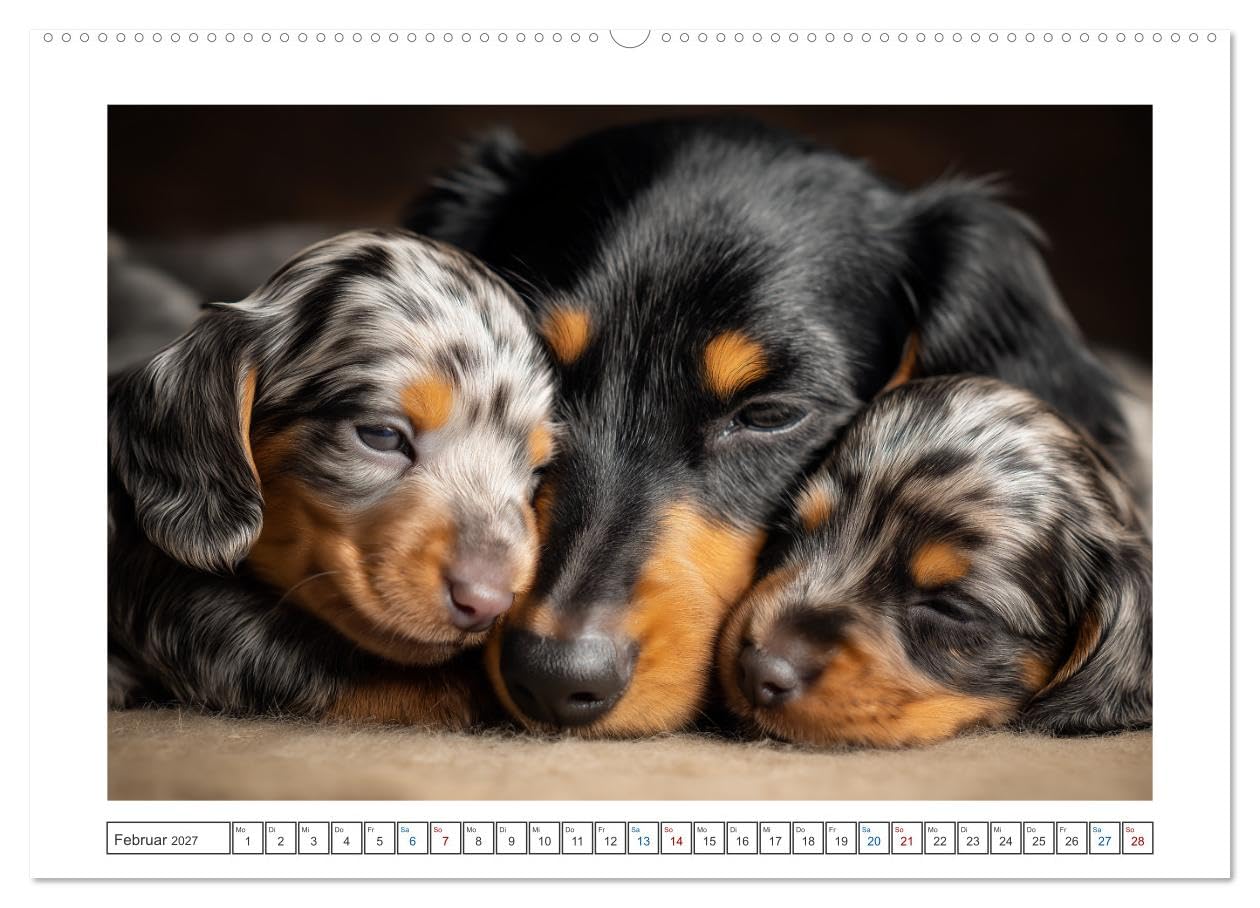 Kleine Beine, großes Glück (Wandkalender 2027 DIN A2 quer), CALVENDO Monatskalender: Dieser Dackelkalender begleitet dich mit 12 Monaten voller ... und herzerwärmender Momente. (CALVENDO Tiere)