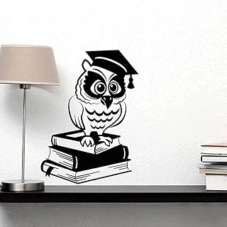 Stickers muraux classiques en vinyle - Motif hibou - 45 x 63 cm