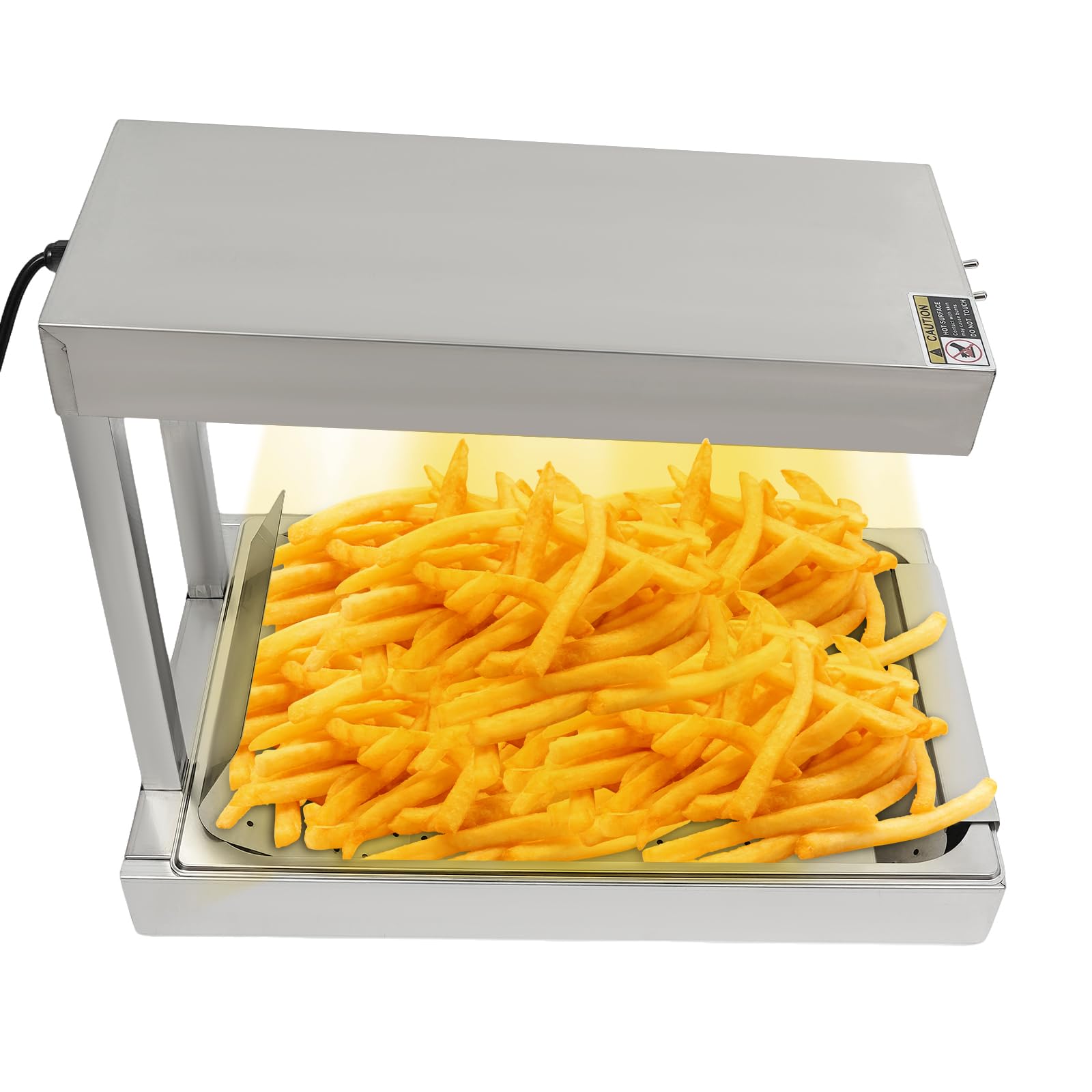Scalda patatina fritte, 750 W, con illuminazione, per patatina fritte, 33 x 56 x 46,5 cm