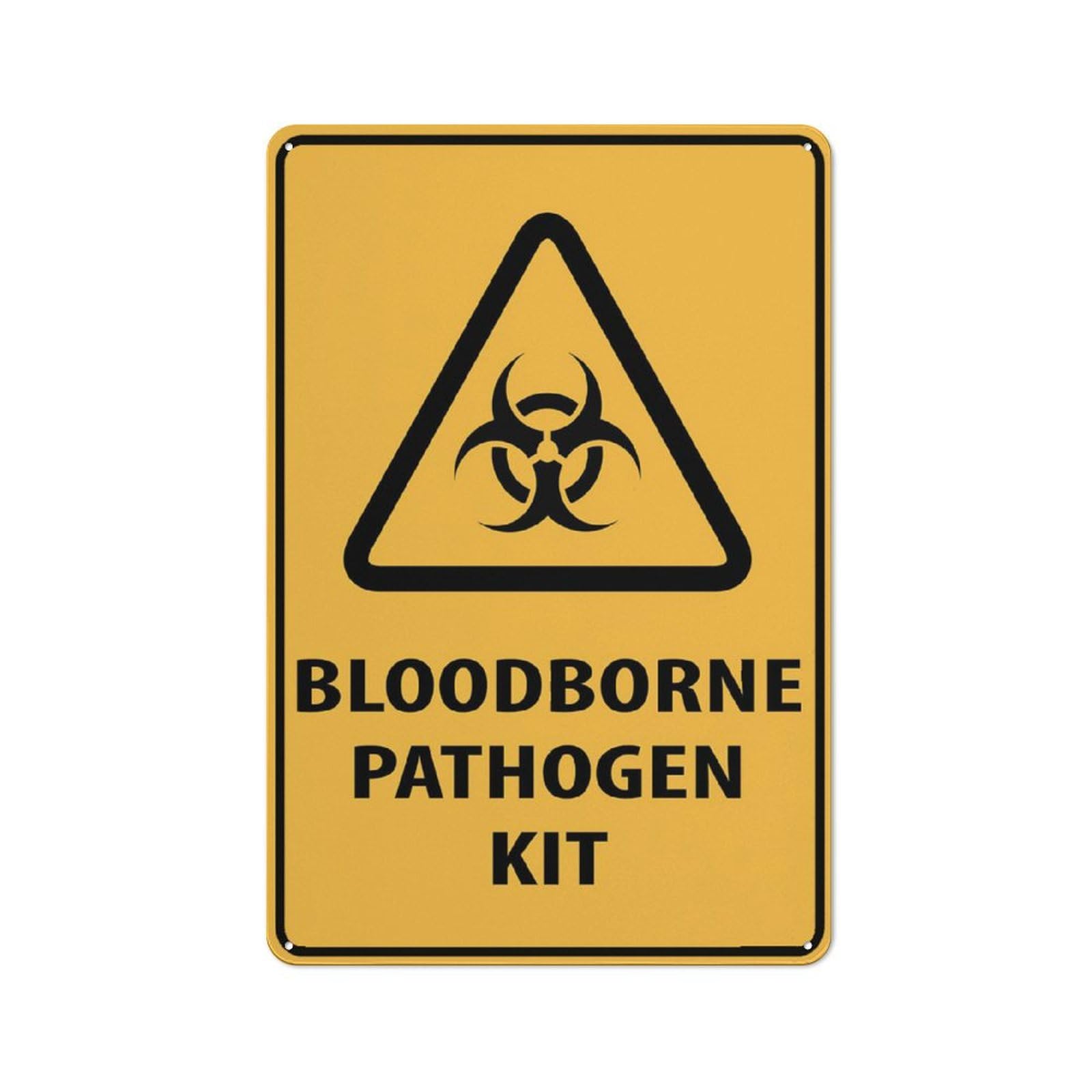 Caution - Bloodborne Pathogen Kit Sign, 8x12 Inch Rust-Free Aluminum, Easy To Read & Sturdy Outdoor Metal Sign for Home, Farm, Yard