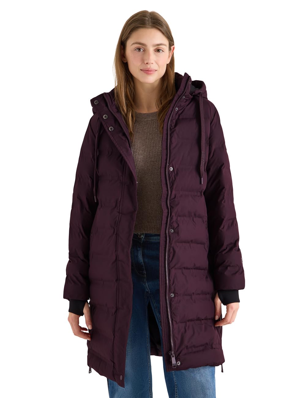Cecil Mujer Morado Abrigo Con Costuras Selladas Dark Plum Xl