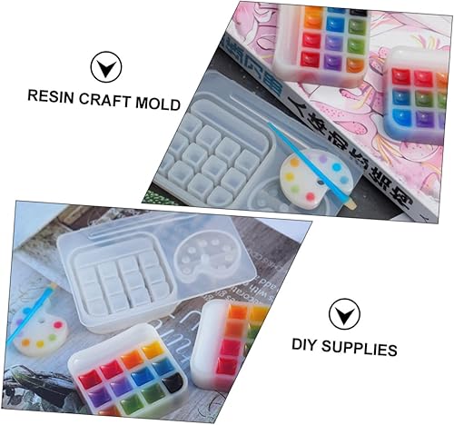 Miniatura 4 de COHEALI 2 unids caja paleta plantilla bandeja de cristal molde de arcilla moldes de resina silicona lápiz labial resina epoxi bandeja de resina de