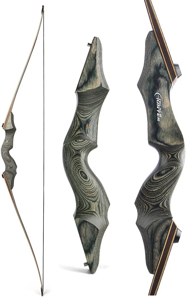 60 Inch Black Hunter Takedown Longbow 2060lbs Traditional