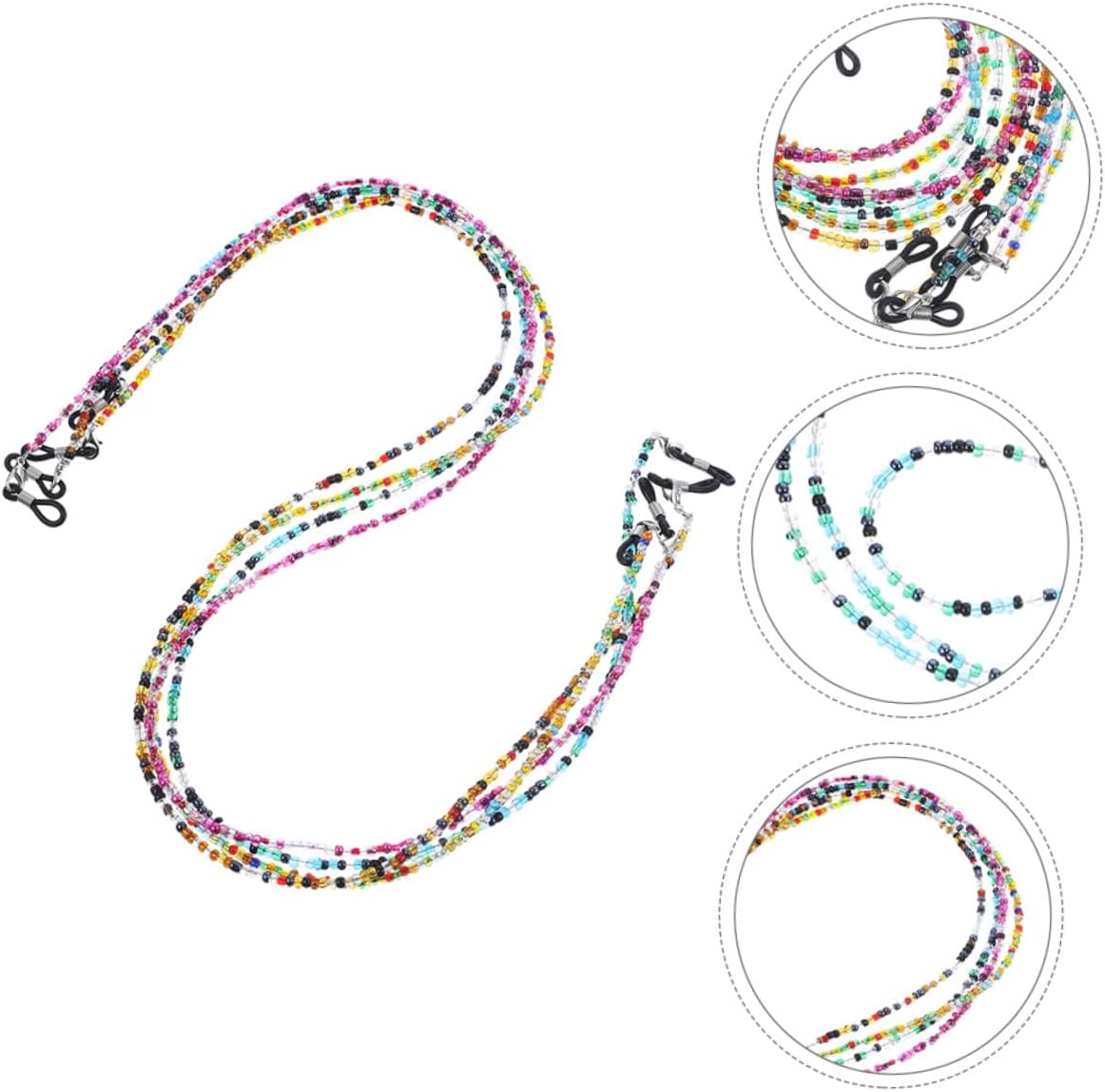 8pcs Eyeglass Chains Beaded Spectacles Cord Eyewear Retainer Strap for Women Reading Glasses and Mask Holder